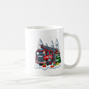 Taza De Café Navidades de Camión de Incendio de Santa Conducció