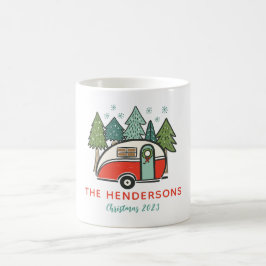 Taza De Café Navidades de Camperos Rojos con nombre personaliza