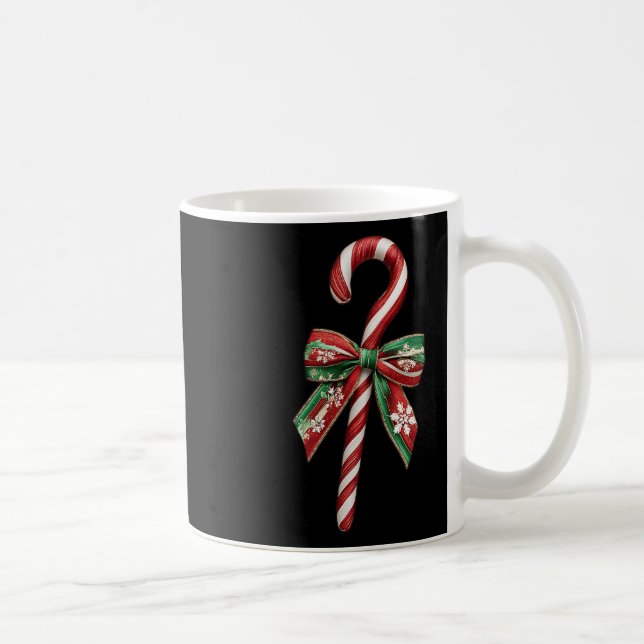 Taza De Café Navidades de Candy Cane Bow Navidades de Peppermin (Derecha)