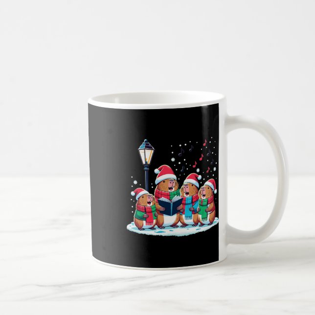 Taza De Café Navidades de Capibara en invierno festivo (Derecha)