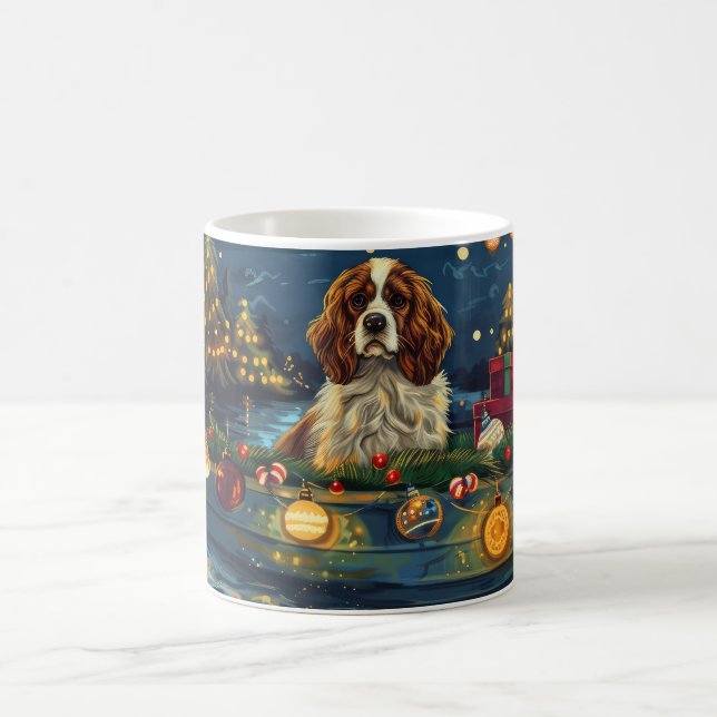 Taza De Café Navidades de Cavalier King Charles Voyage (Centro)