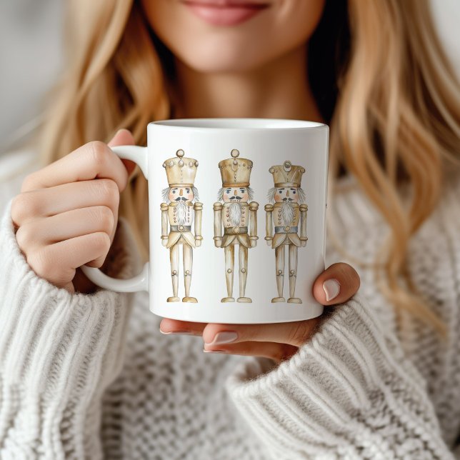 Taza De Café Navidades de cazatalentos de oro (Gold Nutcracker Christmas Mug)