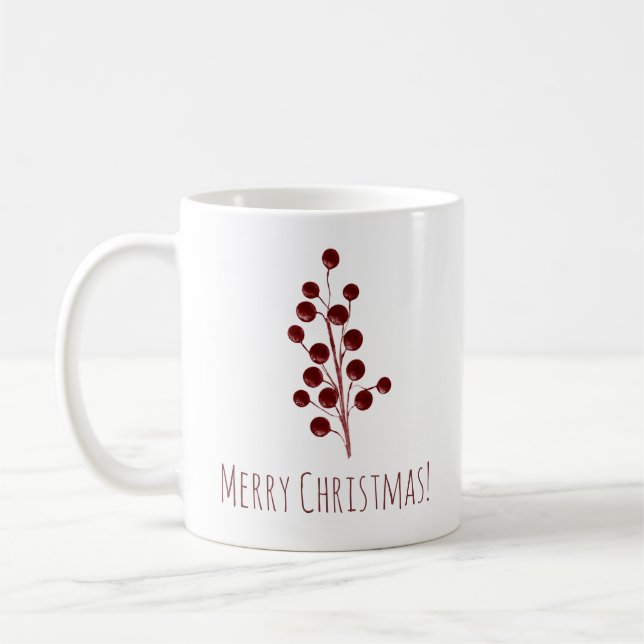Taza De Café Navidades de cerezo rojo (Izquierda)
