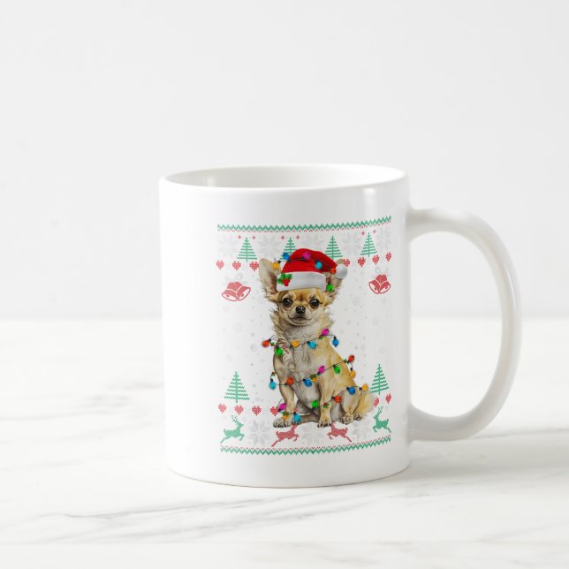 Taza De Café Navidades de Chihuahua Perro Perro Sueño X (Derecha)