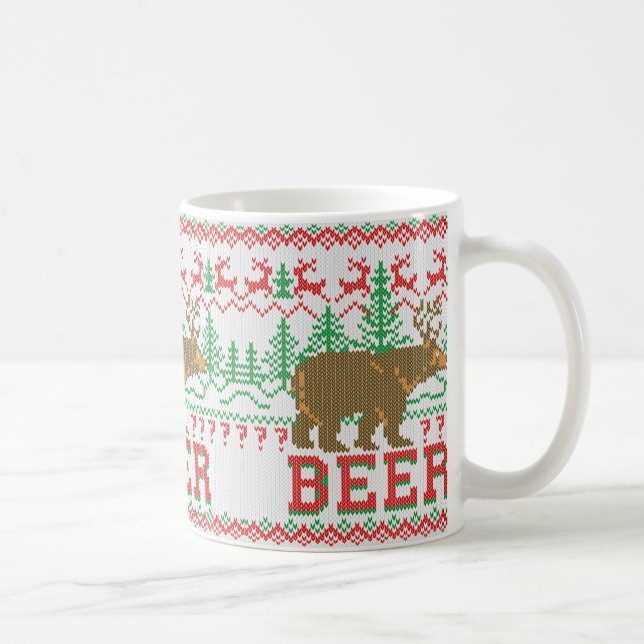 Taza De Café Navidades de ciervo o cerveza de oso Estilo de Kni (Derecha)