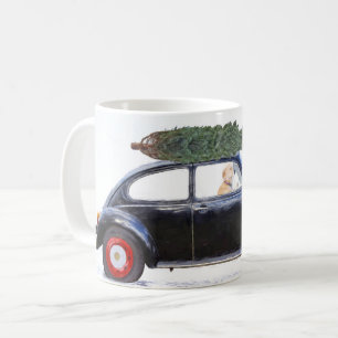 Taza De Café Navidades de coche con perro