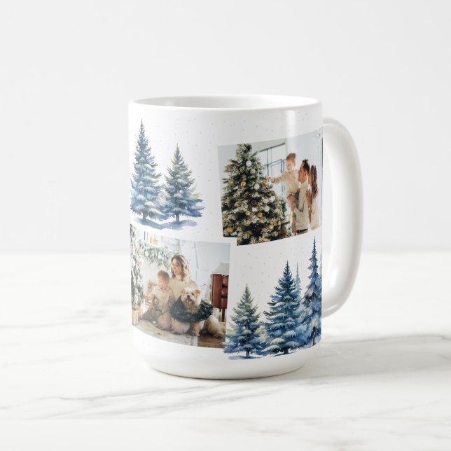 Taza De Café Navidades de Collage de fotos de los bosques de in (Anverso derecho)