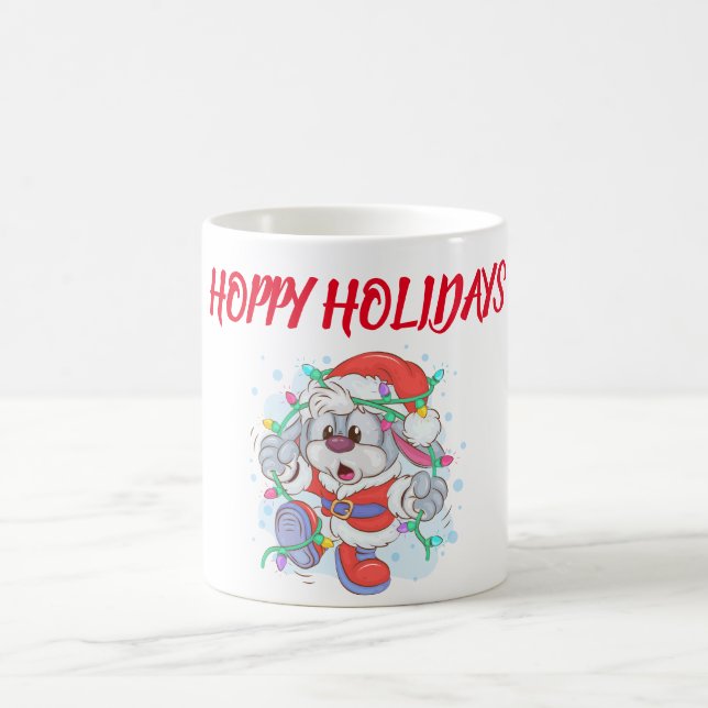 Taza De Café Navidades de conejito de vacaciones Coffee Mug (Centro)