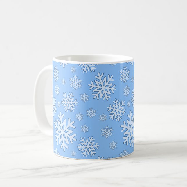 Taza De Café Navidades de copo de nieve paro azul (Anverso izquierdo)