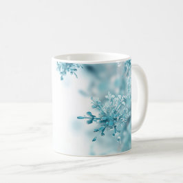 Taza De Café Navidades de copos de nieve azul claro