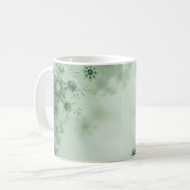 Taza De Café Navidades de copos de nieve verdes (Anverso izquierdo)