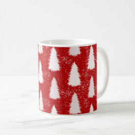 Taza De Café Navidades de copos de nieve y árboles de espárrago