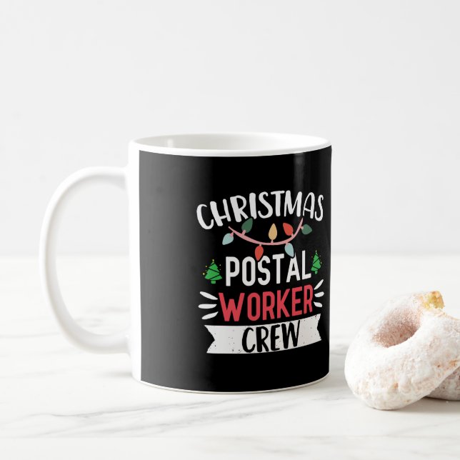 Taza De Café Navidades de correo de Mailman (Con donut)