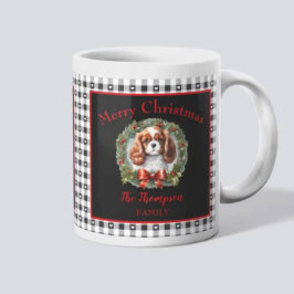 Taza De Café Navidades de Cute Cavalier Charles Dog Name Gingha