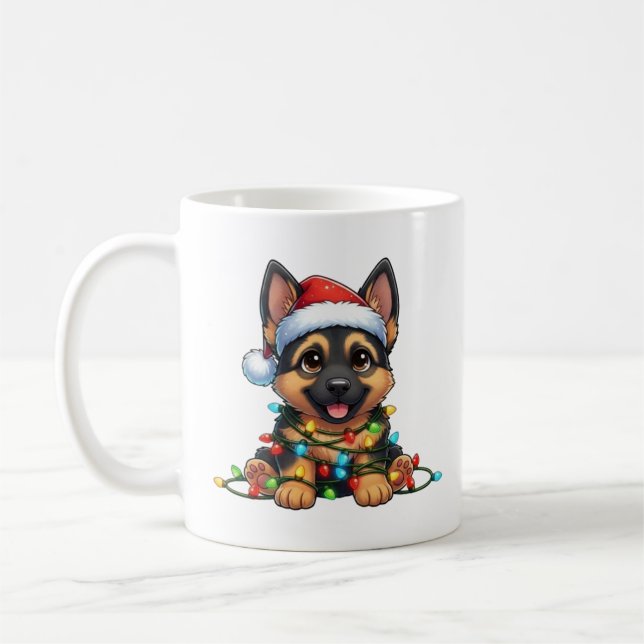 Taza De Café Navidades de Cute German Shepherd Mug (Izquierda)