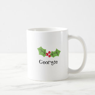 Taza De Café Navidades de Cute Holly y Berries personalizados