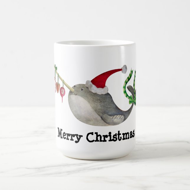 Taza De Café Navidades de Cute Narwhal (Centro)