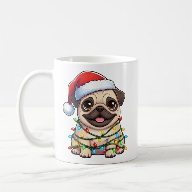 Taza De Café Navidades de Cute Pug Mug (Izquierda)