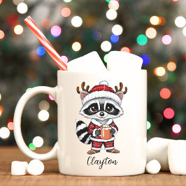 Taza De Café Navidades de Cute Raccoon Holiday Mug