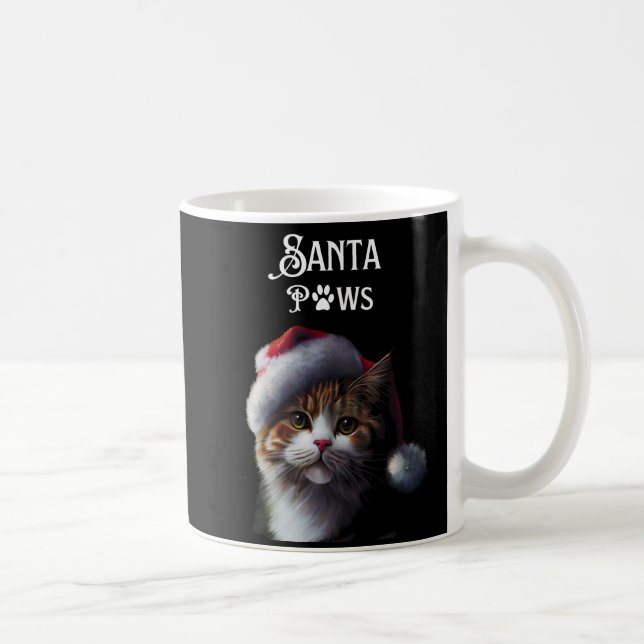 Taza De Café Navidades de Cute Santa Paws (Derecha)