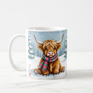 Taza De Café Navidades de Cute Whimsical Highland Cow