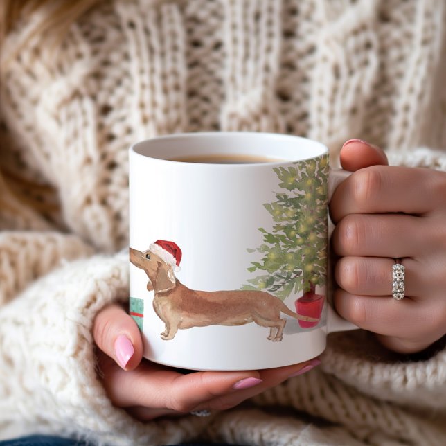 Taza De Café Navidades de Dachshund 1 personalizados (Subido por el creador)