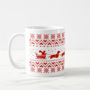 Taza De Café Navidades de Dachshunds disfrutan de vacaciones de