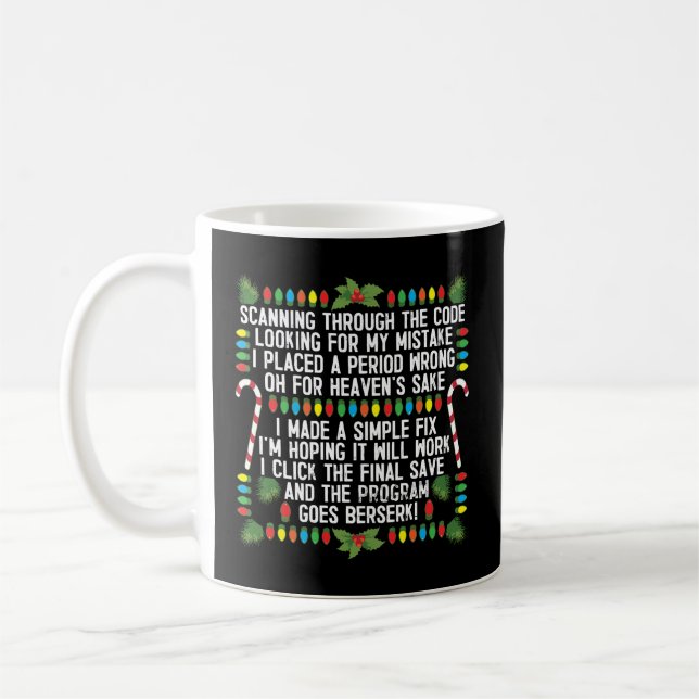 Taza De Café Navidades de depuración de códigos de programadore (Izquierda)