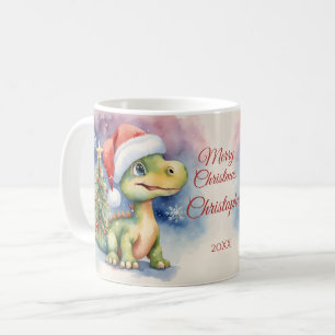 Taza De Café Navidades de dinosaurios