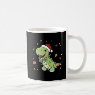 Taza De Café Navidades de Dinosaurios Nieve Invierno T-Rex Dino