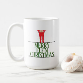 Taza De Café Navidades de Elf Shenanigans saludan al Rótulo