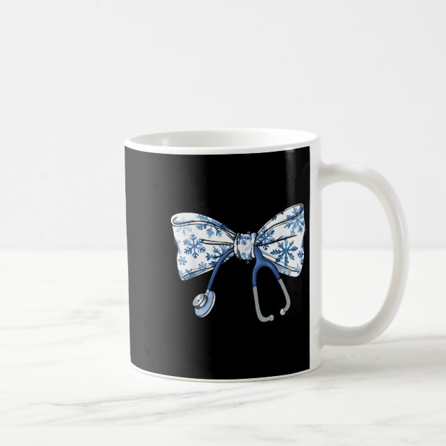 Taza De Café Navidades de enfermería de Coquette Bow Stethoscop (Derecha)