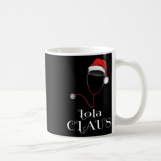 Taza De Café Navidades de enfermería Lola Claus Matching Pajama (Derecha)
