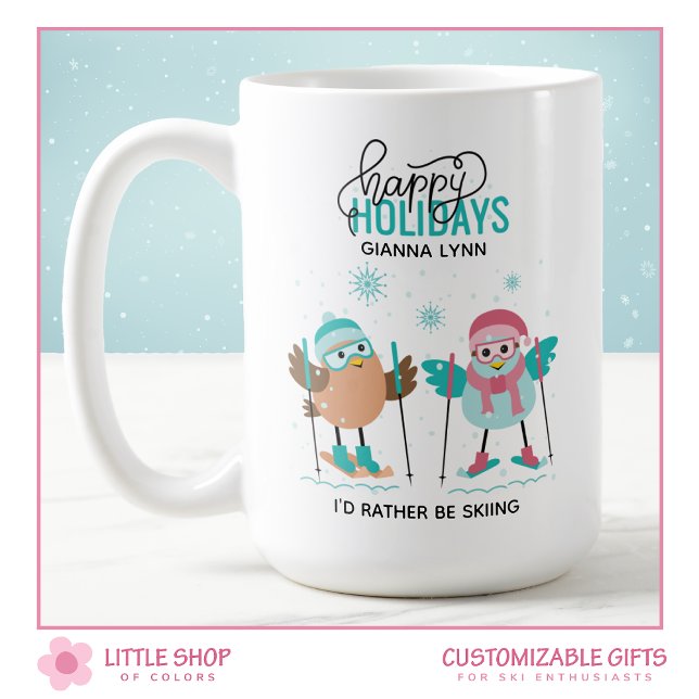 Taza De Café Navidades de esquí personalizados (Subido por el creador)