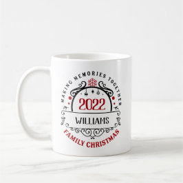 Taza De Café Navidades de familia de nombres personalizados