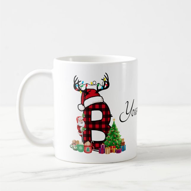 Taza De Café Navidades de familia monogramados personalizan con (Izquierda)