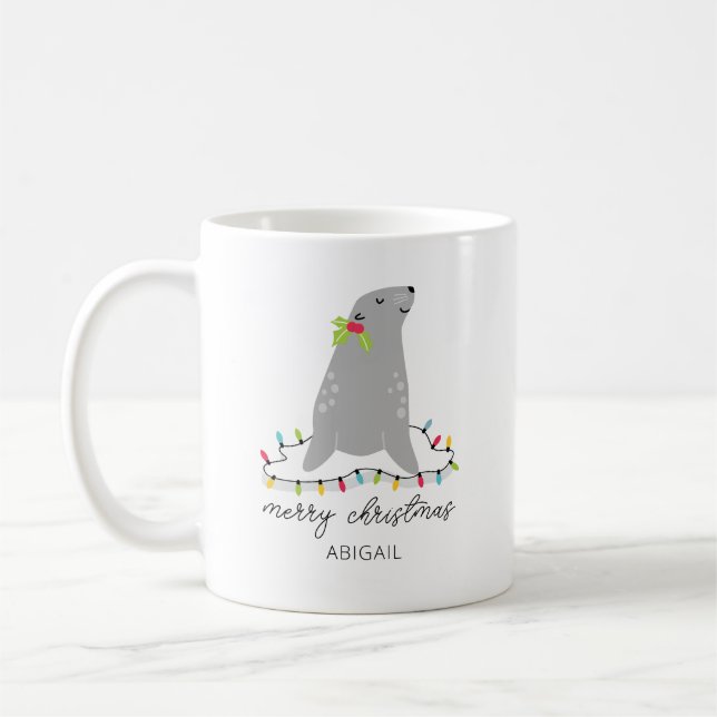 Taza De Café Navidades de foco de corte (Izquierda)