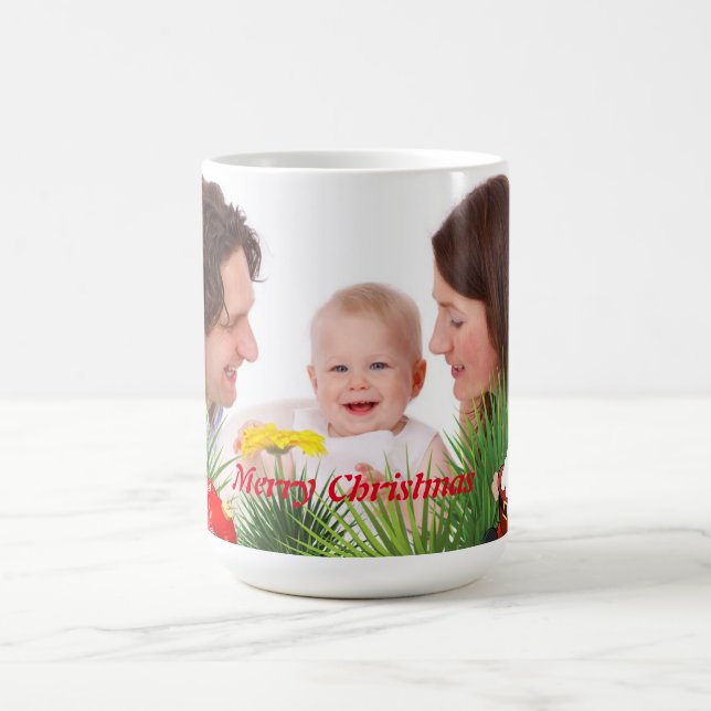 Taza De Café Navidades de fotografía familiares (Centro)