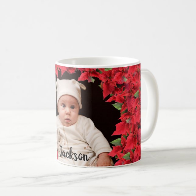 Taza De Café Navidades de fotografía para niños/bebés personali (Anverso derecho)