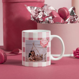 Taza De Café Navidades de fotografía Personalizado de Cute Pink