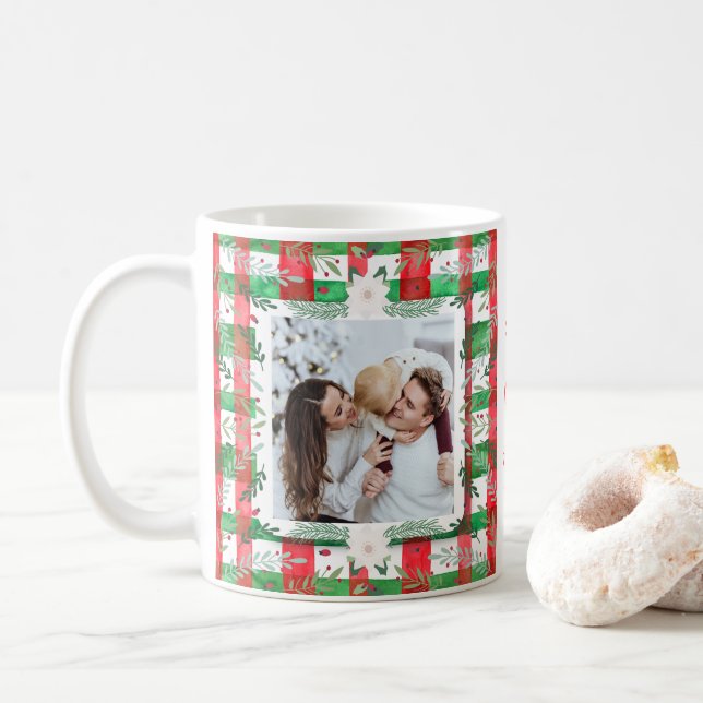 Taza De Café Navidades de fotografía personalizados Nombre de f (Con donut)