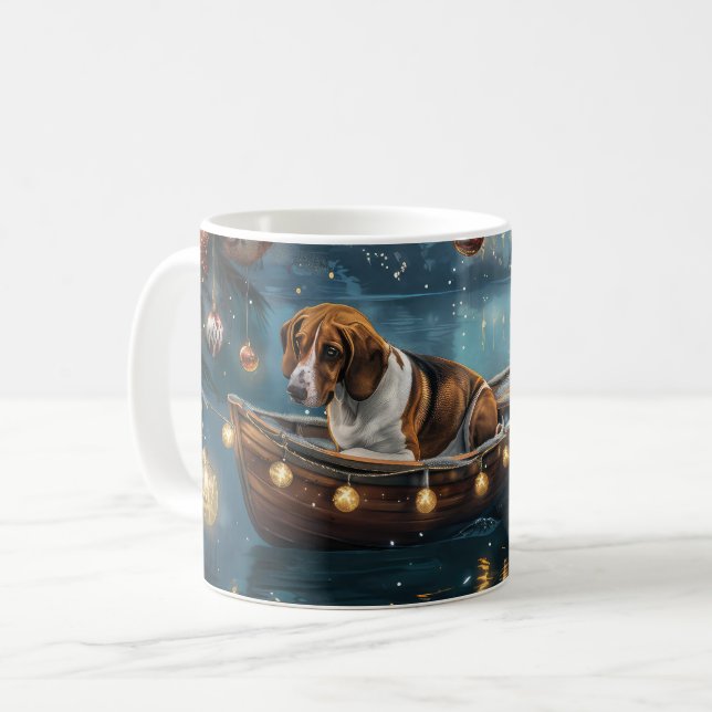 Taza De Café Navidades de Foxhound ingleses norteamericanos dis (Anverso izquierdo)