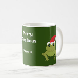 Taza De Café Navidades de Frog Santa Green