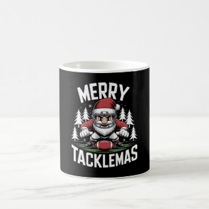 Taza De Café Navidades de Fútbol de Merry Tacklemas navideños