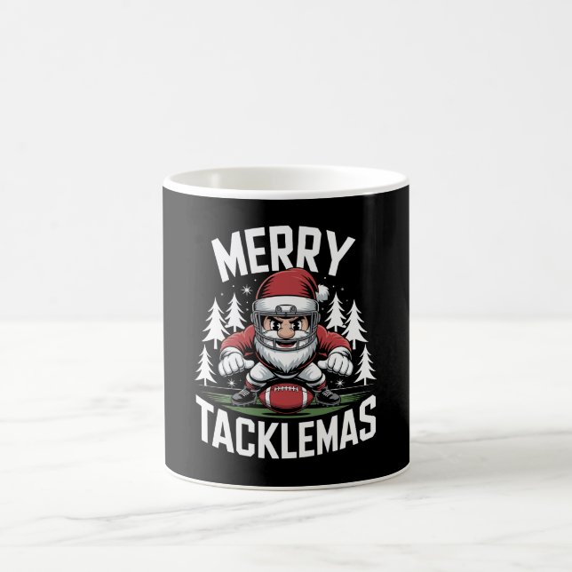 Taza De Café Navidades de Fútbol de Merry Tacklemas navideños (Centro)