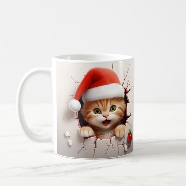 Taza De Café navidades De Gatitos De 3D (Izquierda)