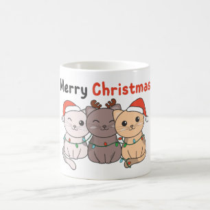 Taza De Café Navidades de gato animales adoran gatos con compañ