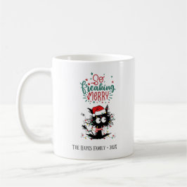 Taza De Café Navidades de gato confuso y personalizado