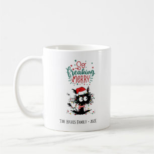 Taza De Café Navidades de gato confuso y personalizado