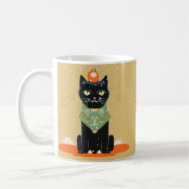 Taza De Café Navidades de gato negro aburrido personalizado